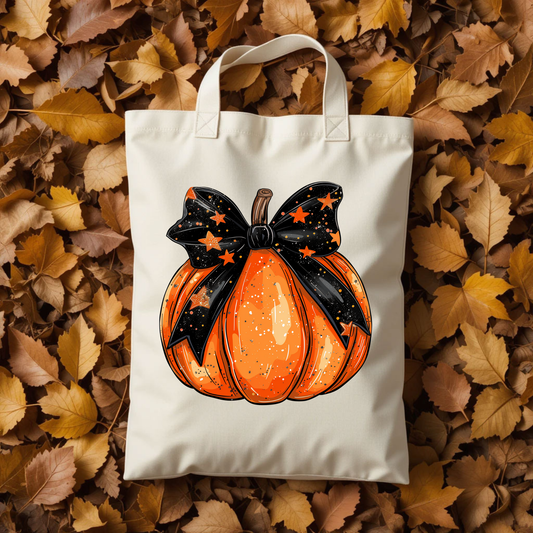 Pumpkin Tote Bag – Fall Tote with Optional Name