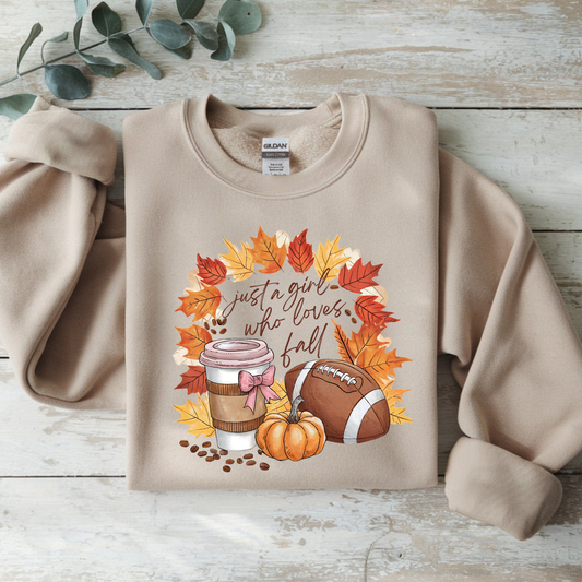Just a Girl Who Loves Fall Sweatshirt | Cozy Autumn Crewneck