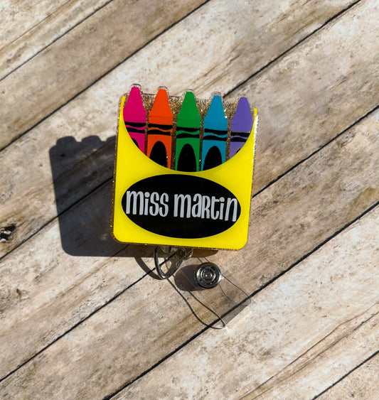 Crayon Box Badge Reel