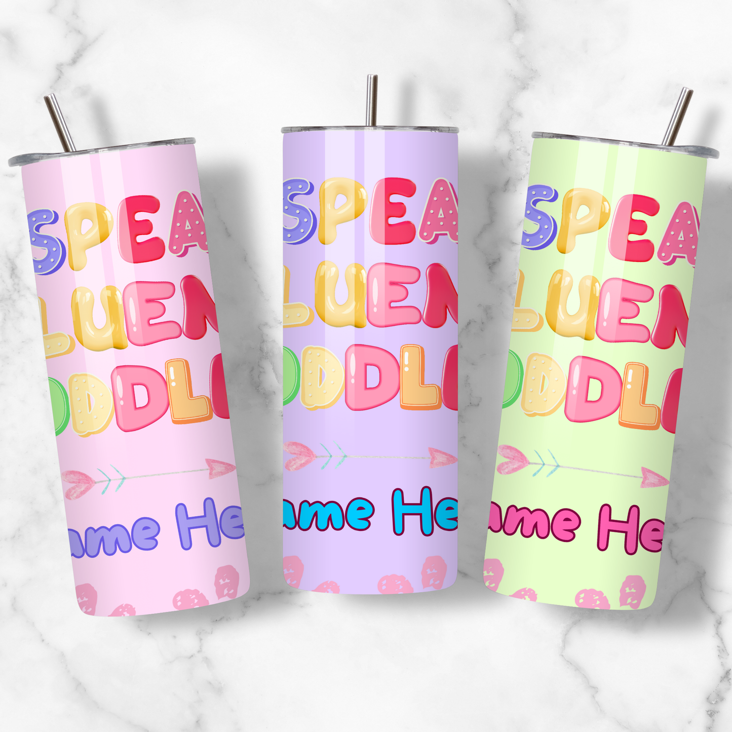 I Speak Fluent Toddler Tumbler with Name