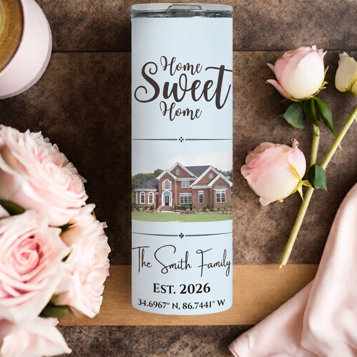 Custom House Watercolor 20oz Tumbler | New Home & Closing Gift